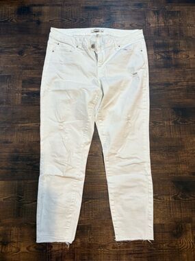 Dex White Denim Jeans with Button Fly